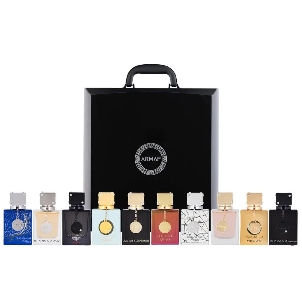 MS-ARMAF CDN CLUB DE NUIT LUX BREIFCASE COLLECTOR PARFUM SET 1.0  SPR X 10 CDN BOTTLES  -  312033
